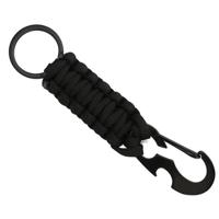 Sleutelhanger Zwart Paracord met Ring en Musketon - thumbnail