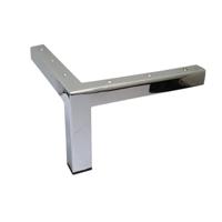 Stalen meubelpoot chroom hoek 3 bij 3 cm en hoogte 13 cm - thumbnail