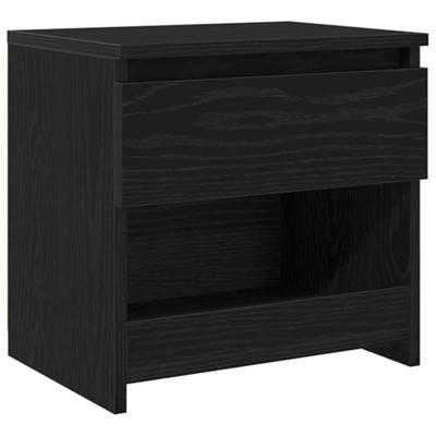 Nachtkastjes 2 stuks Zwart Eiken 40x30x39 cm Bewerkt Hout