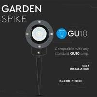 Set van 9 LED prikspots - Dimbaar - Kantelbaar - 6500K daglicht wit - 4 Watt 345 Lumen - IP65 - Waterdicht - Zwart - Tuinspot - tuinverlichting - padverlichting - thumbnail