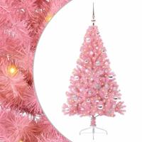 VidaXL Kunstmatig voorverlicht kerstboom met 150 led roze 150 cm pvc - thumbnail