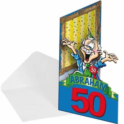 Uitnodigingskaartjes Abraham 8 stuks Uitnodigingskaartjes Abraham 8 stuks