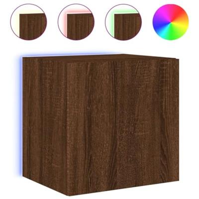 Tv-wandmeubelen met LED 2 st 40,5x35x40 cm bruineikenkleurig Tv-wandmeubelen met LED 2 st 40,5x35x40 cm bruineikenkleurig