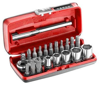 Facom set 1/4'' met compacte flex ratel