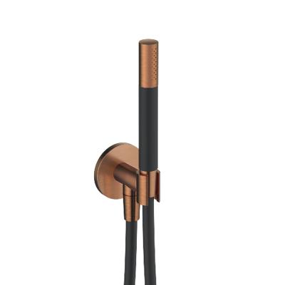 Staafhanddouche Hotbath Cobber Met Doucheslang En Wanduitlaat Geborsteld Koper PVD