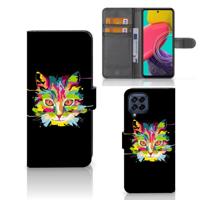 Samsung Galaxy M53 Leuk Hoesje Cat Color - thumbnail