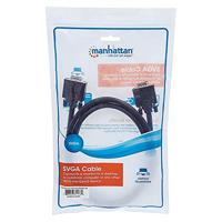 Manhattan 311731 VGA-kabel VGA Aansluitkabel VGA-stekker 15-polig 1.80 m Zwart Schroefbaar - thumbnail