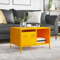 Salontafel 68,5x50x43,5 cm koudgewalst staal mosterdgeel - thumbnail