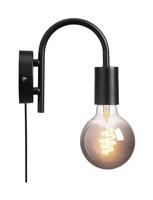 Kleine zwarte wandlamp met E27 fitting en schakelaar &apos;Nordlux Paco&apos; - thumbnail