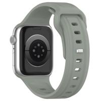By Qubix - Square siliconen band - Grijsgroen licht - Compatible met Apple Watch 44mm / 45mm / 46mm / 49mm - Compatible Apple watch bandjes - thumbnail