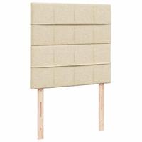 Boxspring met matras stof crèmekleurig 90x190 cm - thumbnail