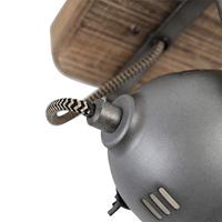 QAZQA Industriële spot staal met hout kantelbaar - Emado - thumbnail