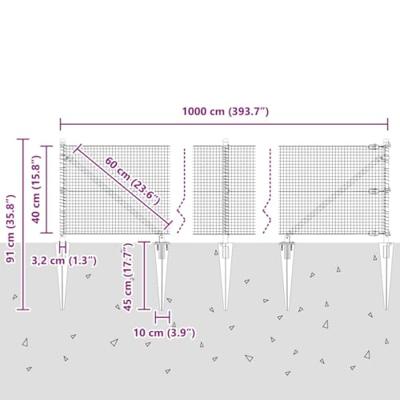VidaXL Afrasteringspaal groen 10 x 0,4 m (19 x 19 mm gaas)