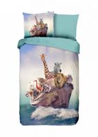 Good Morning Kinderdekbedovertrek "dieren" - Blauw - (135x200 cm) - Katoen - thumbnail