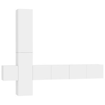 5-delige Tv-meubelset bewerkt hout wit