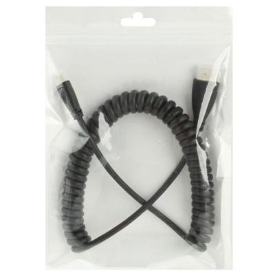 Vergulde Mini HDMI mannetje naar HDMI mannetje opgerolde kabel 1.4 Versie ondersteunt 3D / Ethernet Lengte: 60cm (Kan tot 2 meter uitgerekt worden) Vergulde Mini HDMI mannetje naar HDMI mannetje opgerolde kabel 1.4 Versie ondersteunt 3D / Ethernet Lengte: 60cm (Kan tot 2 meter uitgerekt worden)