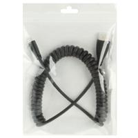 Vergulde Mini HDMI mannetje naar HDMI mannetje opgerolde kabel 1.4 Versie ondersteunt 3D / Ethernet Lengte: 60cm (Kan tot 2 meter uitgerekt worden) - thumbnail