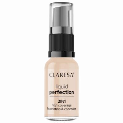 Claresa liquid perfection 2-in-1 concealer en foundation 102 warm medium 18gr.