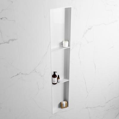 MONDIAZ EASY Nis 149,5x29,5cm in solid surface kleur Talc | Talc. 3 vakken geschikt voor in- of opbouw MONDIAZ EASY Nis 149,5x29,5cm in solid surface kleur Talc | Talc. 3 vakken geschikt voor in- of opbouw