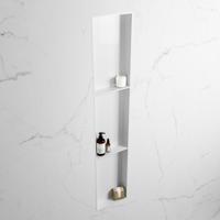 MONDIAZ EASY Nis 149,5x29,5cm in solid surface kleur Talc | Talc. 3 vakken geschikt voor in- of opbouw - thumbnail