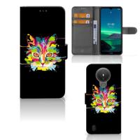 Nokia 1.4 Leuk Hoesje Cat Color - thumbnail