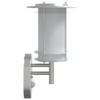 VidaXL Buitenwandlamp met sensor roestvrij staal zilverkleurig - thumbnail