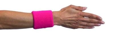 Polsband neon roze 2 stuks