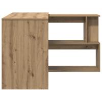 Hoekbureau 200,5x50x76 cm bewerkt hout artisanaal eikenkleur - thumbnail