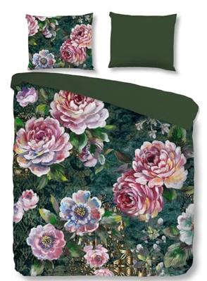Good Morning Dekbedovertrek "bloemen" - Groen - (240x200/220 cm) - Katoen