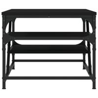 Salontafel 100x49x40 cm bewerkt hout zwart - thumbnail
