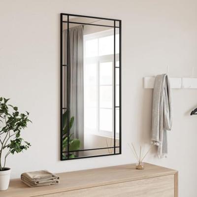 VidaXL Wandspiegel rechthoekig 50x100 cm ijzer zwart VidaXL Wandspiegel rechthoekig 50x100 cm ijzer zwart