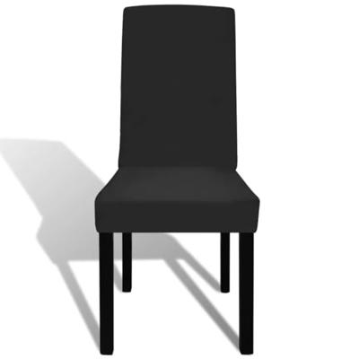 VidaXL Stoelhoezen 4 st stretch recht zwart VidaXL Stoelhoezen 4 st stretch recht zwart