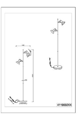 Trio Leuchten Roxie - Vloerlamp - Wit
