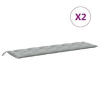 Tuinbankkussens 2 st 200x50x7 cm stof gemleerd lichtgrijs - thumbnail