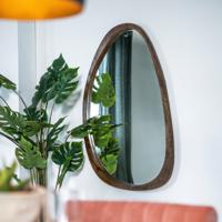 By-Boo Spiegel 'Plecto' Mangohout 120 x 70cm, Organisch, kleur Bruin - thumbnail