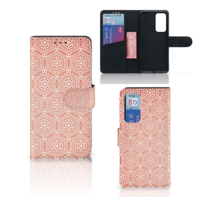 Huawei P40 Telefoon Hoesje Pattern Orange Huawei P40 Telefoon Hoesje Pattern Orange