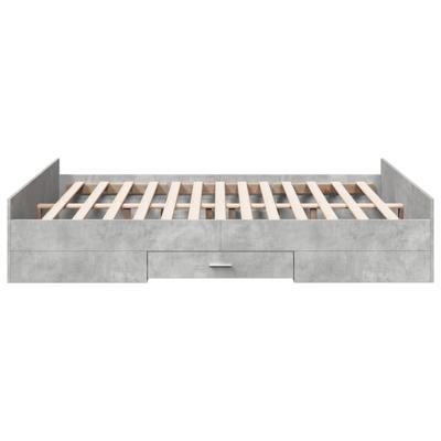 Bedframe met lades bewerkt hout betongrijs 150x200 cm