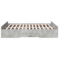 Bedframe met lades bewerkt hout betongrijs 150x200 cm - thumbnail