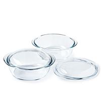 Set van 2 ovenschalen - PYREX - Glas - Rond - 2,3 L - thumbnail