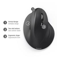 Hama Verticale Ergonomische Draadloze Muis EMW-500 6 Knoppen Zwart - thumbnail