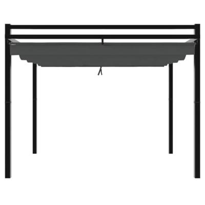 Prieel met uittrekbaar dak 3x3 m aluminium antracietkleurig