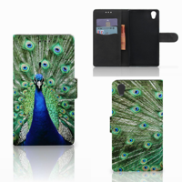 Sony Xperia L1 Telefoonhoesje met Pasjes Pauw - thumbnail