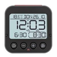 TFA Dostmann 60.2550.01 Wekker Zendergestuurd Zwart Alarmtijden 2 Groot display - thumbnail