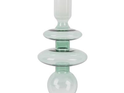 Glaskunst Ringen Kandelaar - Medium/groen