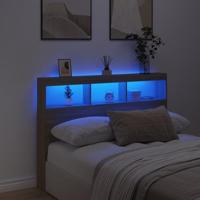 Hoofdbordkast met LED-verlichting 140x17x102 cm sonoma eiken - thumbnail