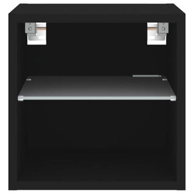 Tv-wandmeubel met LED-verlichting 30x28,5x30 cm zwart