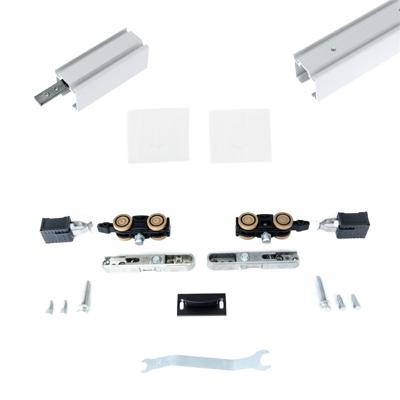 Xperta set 6m rail - Wit - Plafond opbouw - Enkele deur - Deurdikte 50-55mm - inbouw auto fix - Set Eindkappen Xperta set 6m rail - Wit - Plafond opbouw - Enkele deur - Deurdikte 50-55mm - inbouw auto fix - Set Eindkappen