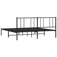 Bedframe met hoofdbord metaal zwart 200x200 cm - thumbnail