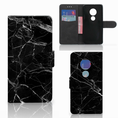 Motorola Moto G7 Play | Bookcase | Marmer Zwart - Origineel Cadeau Vader