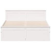 Bedframe zonder matras met hoofdbord grenenhout wit 140x200 cm - thumbnail